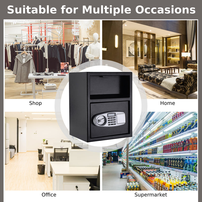 Electronic Safe Box - Security Safe with 2 Manual Override Keys, Home Office Solution - Ideal for Protecting Valuables and Confidential Documents