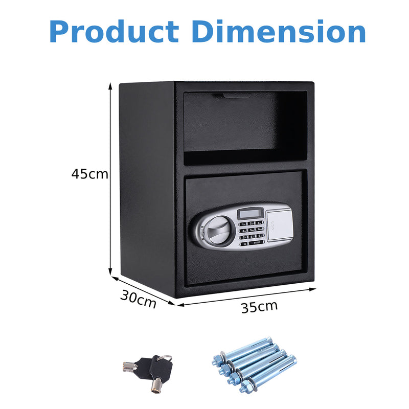 Electronic Safe Box - Security Safe with 2 Manual Override Keys, Home Office Solution - Ideal for Protecting Valuables and Confidential Documents