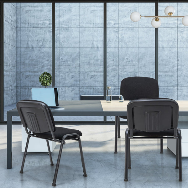 Set of 5 Conference Room Chairs with Upholstered Back and Seat-
