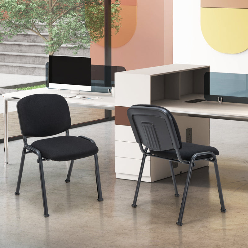 Set of 5 Conference Room Chairs with Upholstered Back and Seat-