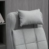 Ergonomic Office Chair with Footrest - Armrests, Lumbar Support & Adjustable Headrest in Light Grey - Comfort Seating for Long Work Hours
