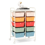 Rolling Storage Cart - 10-Drawer Organizer for Tools and Scrapbook Paper, Black - Perfect for DIY Crafts and Office Organising Tasks