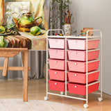 Rolling Storage Cart - 10-Drawer Organizer for Tools and Scrapbook Paper, Black - Perfect for DIY Crafts and Office Organising Tasks