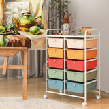 Rolling Storage Cart - 10-Drawer Organizer for Tools and Scrapbook Paper, Black - Perfect for DIY Crafts and Office Organising Tasks