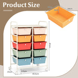 Rolling Storage Cart - 10-Drawer Organizer for Tools and Scrapbook Paper, Black - Perfect for DIY Crafts and Office Organising Tasks