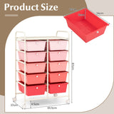 Rolling Storage Cart - 10-Drawer Organizer for Tools and Scrapbook Paper, Black - Perfect for DIY Crafts and Office Organising Tasks