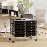 Storage Rolling Cart with Drawer and Large Countertop Side Handles-