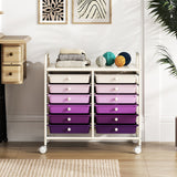 Storage Rolling Cart with Drawer and Large Countertop Side Handles-