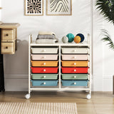 Storage Rolling Cart with Drawer and Large Countertop Side Handles-