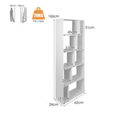Wooden Bookshelf - With 10 Storage Compartments in Classic White - Ideal for Home Study or Living Room Organization
