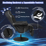Gaming Chair with Electric Massage Feature - With Cup Holder and Side Pouch in Sleek Black - Perfect for Gaming Enthusiasts and Office Workers Desiring Extra Comfort