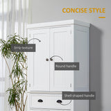 Traditional Kitchen Cupboard - Freestanding Storage Cabinet with Drawer, Doors, and Adjustable Shelves in White - Ideal for Home Organization and Styling