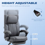 Ergonomic High Back Desk Chair with Headrest and Footrest - Executive Recliner Office Chair, Dark Grey - Ideal for Comfortable Working and Relaxation