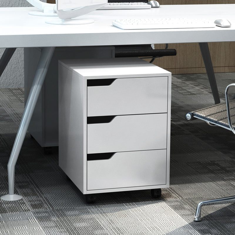 3-Drawer Mobile File Cabinet - Vertical Filing Storage on Wheels, Space-Saving Home Office Organizer - Ideal for Personal Documents & Office Supplies