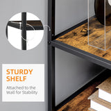 7-Tier Industrial Bookcase - Metal Shelving Unit with Rustic Brown Finish - Versatile Storage for Living Room, Home Office, and Bedroom