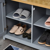 2-Door Shoe Cabinet with Storage Shelf - Entryway Bench and Hallway Organizer - Ideal for Bathroom Use and Shoe Organization