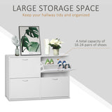 120Lx24Wx81H cm Shoe Storage Unit - Sleek White Particle Board Shoe Cabinet - Space-Saving Organization for Entryways and Closets