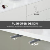 High Gloss Sideboard Cabinet - Contemporary Push-Open Design with Dual Drawers - Stylish Storage Solution for Living Room and Bedroom