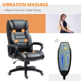 High Back Executive Massage Office Chair - 6-Point Vibrating, Extra Padded Swivel & Tilt Functionality - Ergonomic Desk Seat for Comfortable Working