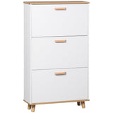 Slim Shoe Storage Cabinet with 3 Flip Drawers - Adjustable Shelves, 12 Pair Capacity - Space-Saving Organizer for Hallway