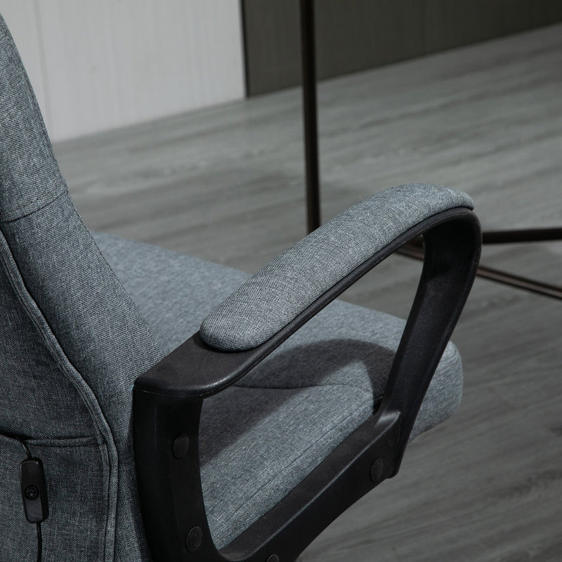 Ergonomic High-Back Office Chair with Lumbar Massager - 360° Swivel, Adjustable Height & Tilt, Grey - Enhanced Comfort for Extended Desk Work
