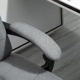 Ergonomic Office Chair with Footrest - Adjustable Armrests, Lumbar Support & Headrest in Light Grey - Ideal for Extended Desk Work & Improved Posture