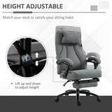 Ergonomic Executive Office Chair with 2-Point Removable Vibration Massage Pillow - USB-Powered Adjustable Height & 360° Swivel, Grey - Ideal for Stress Relief and Comfort in the Workplace