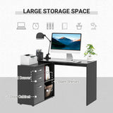 L-Shaped Computer Desk with Drawers and File Cabinet - Spacious Workstation for Home Office - Ideal for Organization and Comfortable Working Environment
