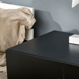 Wooden Storage Cabinet with 2 Shelves - Freestanding Sideboard and Kitchen Cupboard - Versatile Black Bookcase for Organizing Home Essentials