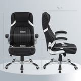 Vinsetto Linen-Look Office Chair, with Adjustable Height and Tension - Black