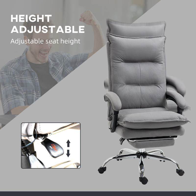 Ergonomic Heated Recliner - Vibrating Massage Office Chair with Plush Microfiber, Extendable Footrest, and Padded Armrests - Stress Relief Seating Solution for Professionals