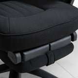 Ergonomic Mesh Office Chair with Extendable Footrest - High-Back Recliner with Adjustable Height and Headrest, in Black - Ideal for Home Office and Lunch Break Relaxation