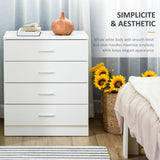 Vertical 4-Drawer Storage Chest with Metal Glides - Sturdy Anti-Tip Design for Playrooms, Nurseries, and Hallways - Space-Saving Organizer for Homes