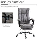 Ergonomic Microfiber Home Office Chair - Reclining Desk Chair with Armrests, Swivel Base & Footrest in Grey - Comfort Seating for Work from Home Professionals