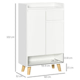 Modern White Sideboard - 2 Door Cupboard & Drawer with Bottom Shelf Storage Cabinet - Elegant Organization for Living Room or Hallway