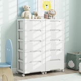 Vertical Rolling Storage Cabinet with Universal Wheels and Lockable Wheels-
