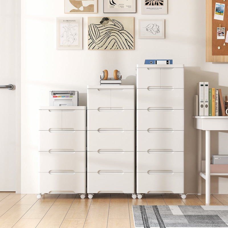 Vertical Rolling Storage Cabinet with Universal Wheels and Lockable Wheels-