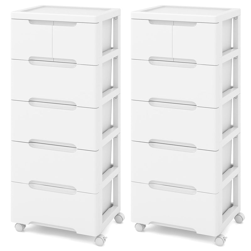 Vertical Rolling Storage Cabinet with Universal Wheels and Lockable Wheels-