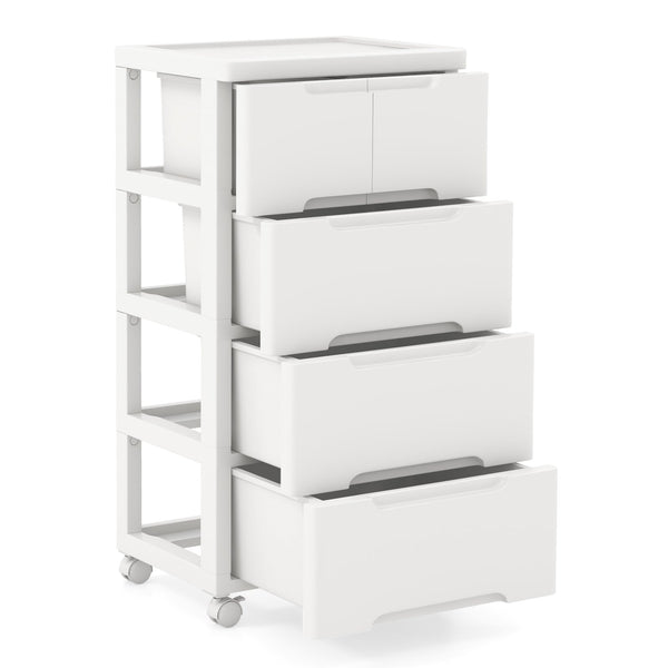 Vertical Rolling Storage Cabinet with Universal Wheels and Lockable Wheels-