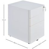3-Drawer Steel File Cabinet with Lock - Mobile Vertical Filing Storage, Fully Assembled - Secure Organizer for Home Office or Business Documents