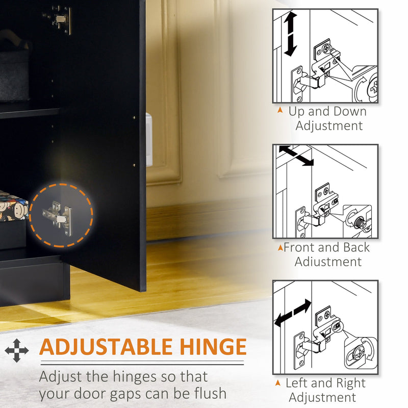 Modern Black Storage Cabinet - Compact Floor Unit with Drawer & Adjustable Shelving for Kitchen or Living Space - Space-Saving Organizer for Home Essentials