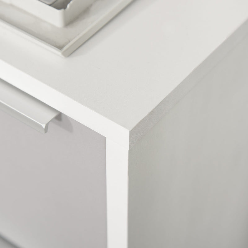 Mobile 3-Drawer File Cabinet with Lock - Multifunctional Storage Chest and Side Table on Wheels - Secure Organization for Home Office, Bedroom, and Living Room