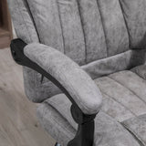 Ergonomic Microfiber Home Office Chair - Reclining Desk Chair with Armrests, Swivel Base & Footrest in Grey - Comfort Seating for Work from Home Professionals