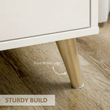 Modern White Sideboard - Accent Storage Cabinet with Drawer and 2 Doors for Home Organization - Ideal for Bedroom, Living Room, or Hallway Spaces