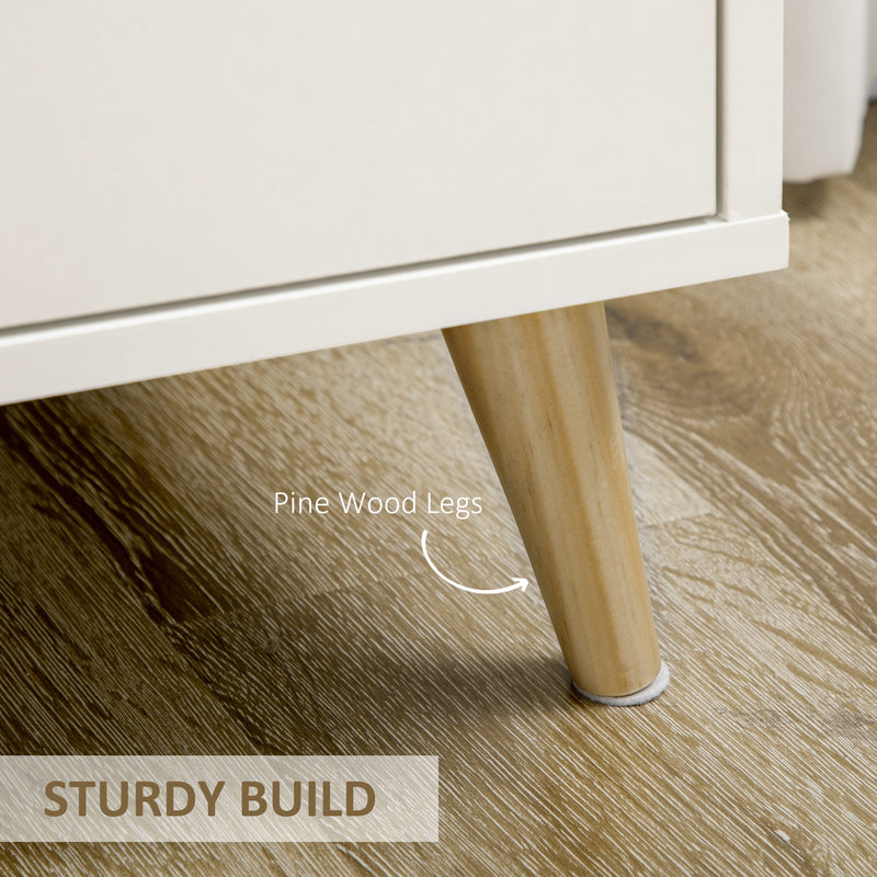 Modern White Sideboard - Accent Storage Cabinet with Drawer and 2 Doors for Home Organization - Ideal for Bedroom, Living Room, or Hallway Spaces