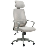 Ergonomic High-Back Mesh Home Office Chair with Wheels - Adjustable Height and Comfortable Lumbar Support - Ideal for Work from Home Professionals and Students