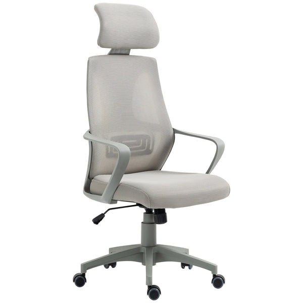 Ergonomic High-Back Mesh Home Office Chair with Wheels - Adjustable Height and Comfortable Lumbar Support - Ideal for Work from Home Professionals and Students