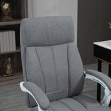Fabric Reclining Executive Office Chair with Footrest - Adjustable Height, Swivel Wheels, Padded Arms, Grey - Comfort for Professionals at Desks or Workstations