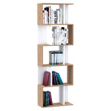 5-Tier S-Shaped Bookcase - Modern Storage Display Shelving Unit, Room Divider - Ideal for Home and Office Organization