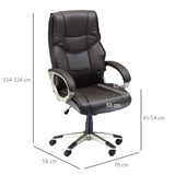 High-Back Home Office Chair - Comfortable Faux Leather Computer Desk Seat with Adjustable Height and Rocking Feature - Ideal for Extended Work Sessions